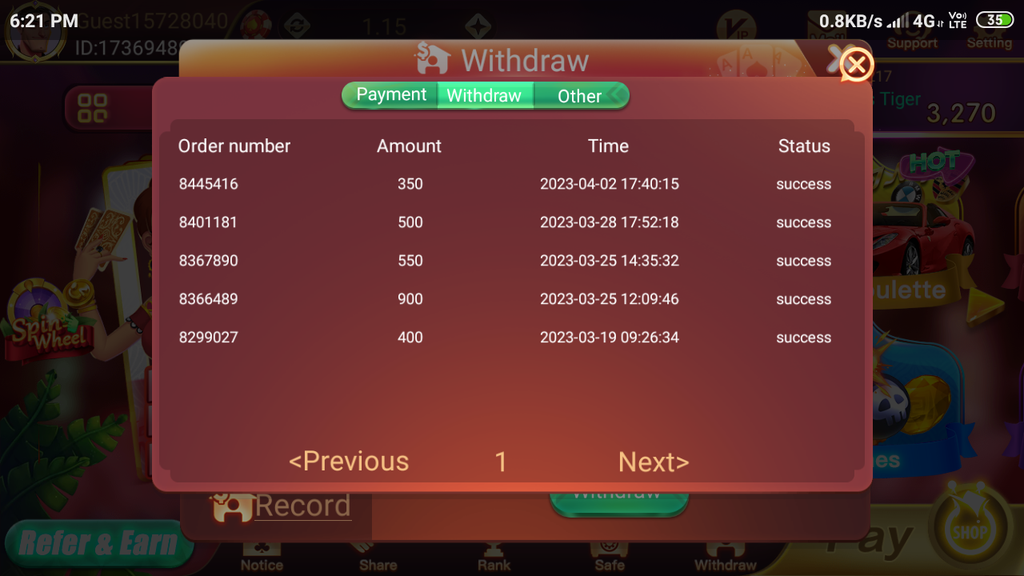 Rummy Wealth App Withdrowal proof
